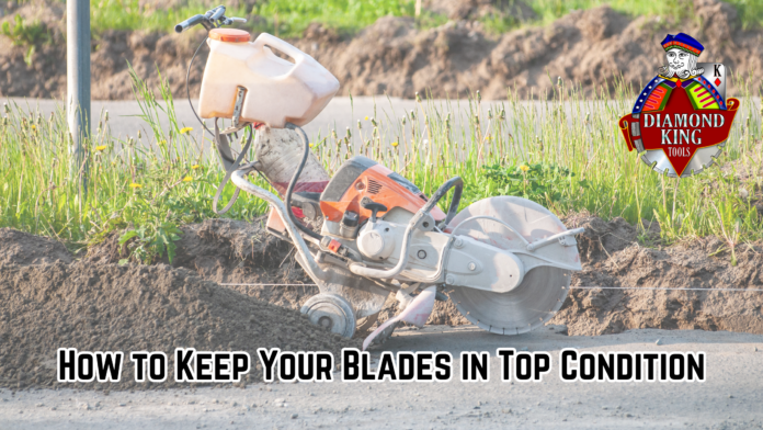 Diamond Blade with text "How to keep your blades in top condition"