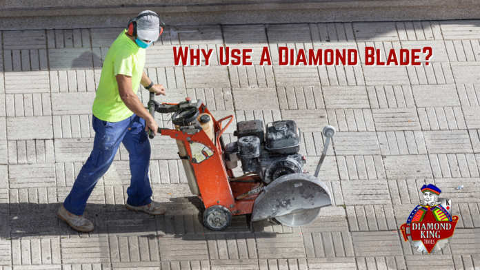 Person Using Diamond Blade to Cut Ground