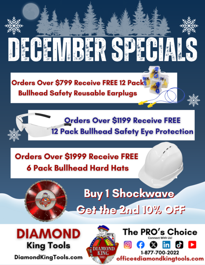 December Specials Visual for Diamond King Tools