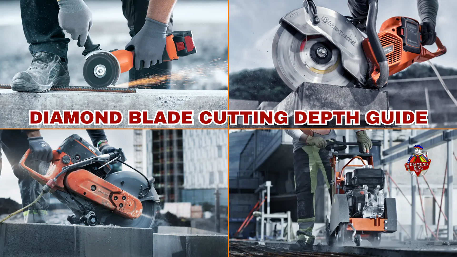 Diamond blade cutting depth guide